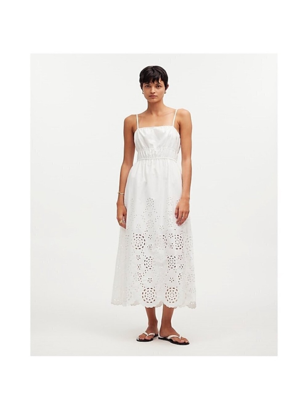 Madewell Dress 6 Embroidered White - Picture 11 of 11